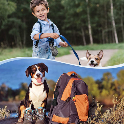 Dog Waste Bag Holder - Leash Dispenser for Walking, Running, and Biking (Set of 2: Black and Pink)