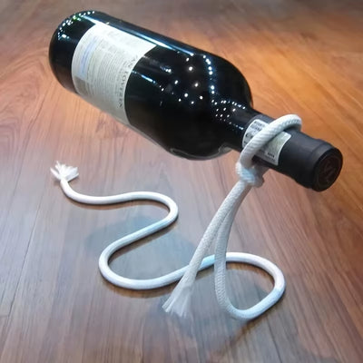 Magical Floating Chain Wine Bottle Holder – Gravity-Defying Suspension Wine Rack for 1 Bottle | Eye-Catching Bar, Kitchen & Home Décor Display Stand