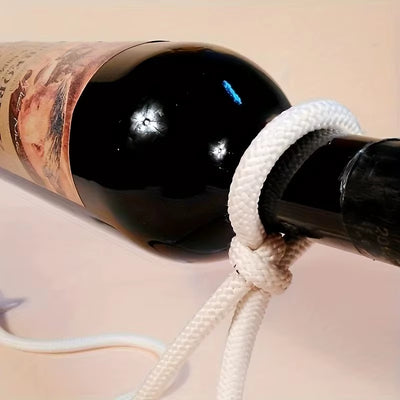 Magical Floating Chain Wine Bottle Holder – Gravity-Defying Suspension Wine Rack for 1 Bottle | Eye-Catching Bar, Kitchen & Home Décor Display Stand