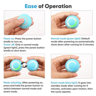 Automatic Rolling Interactive Cat Toy Ball - USB Rechargeable with LED Light for Indoor Play, Green