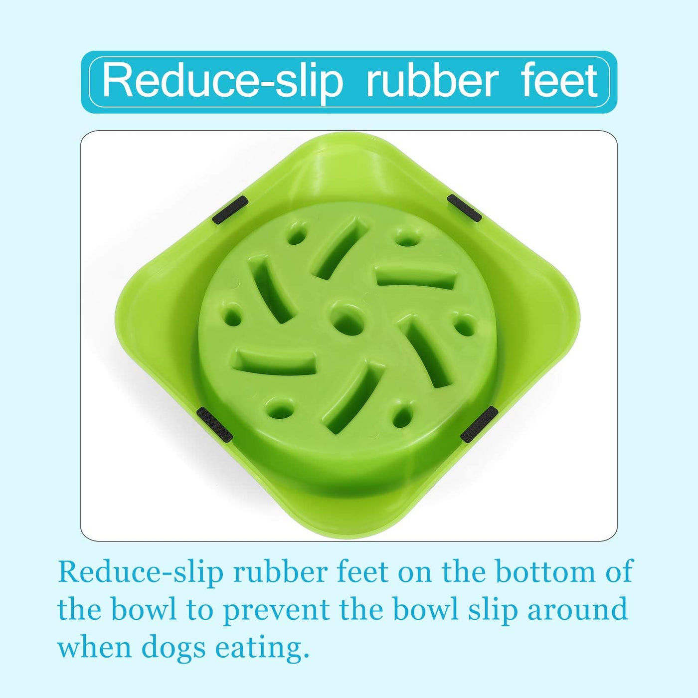 Eco-Friendly Slow Feeder Dog Bowl - Non-Toxic Design for Healthy Eating (Size S-M, Green)