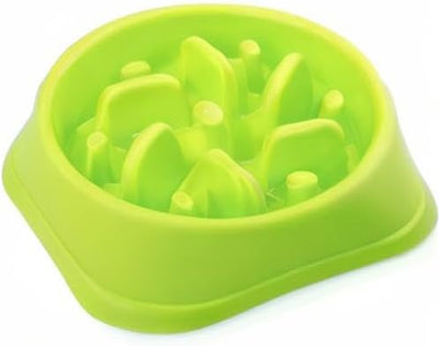 Eco-Friendly Slow Feeder Dog Bowl - Non-Toxic Design for Healthy Eating (Size S-M, Green)