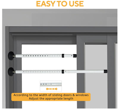 Door Security Bar Lock Entry Barricade Reinforcement Burglar Safety Stopper-2Pck