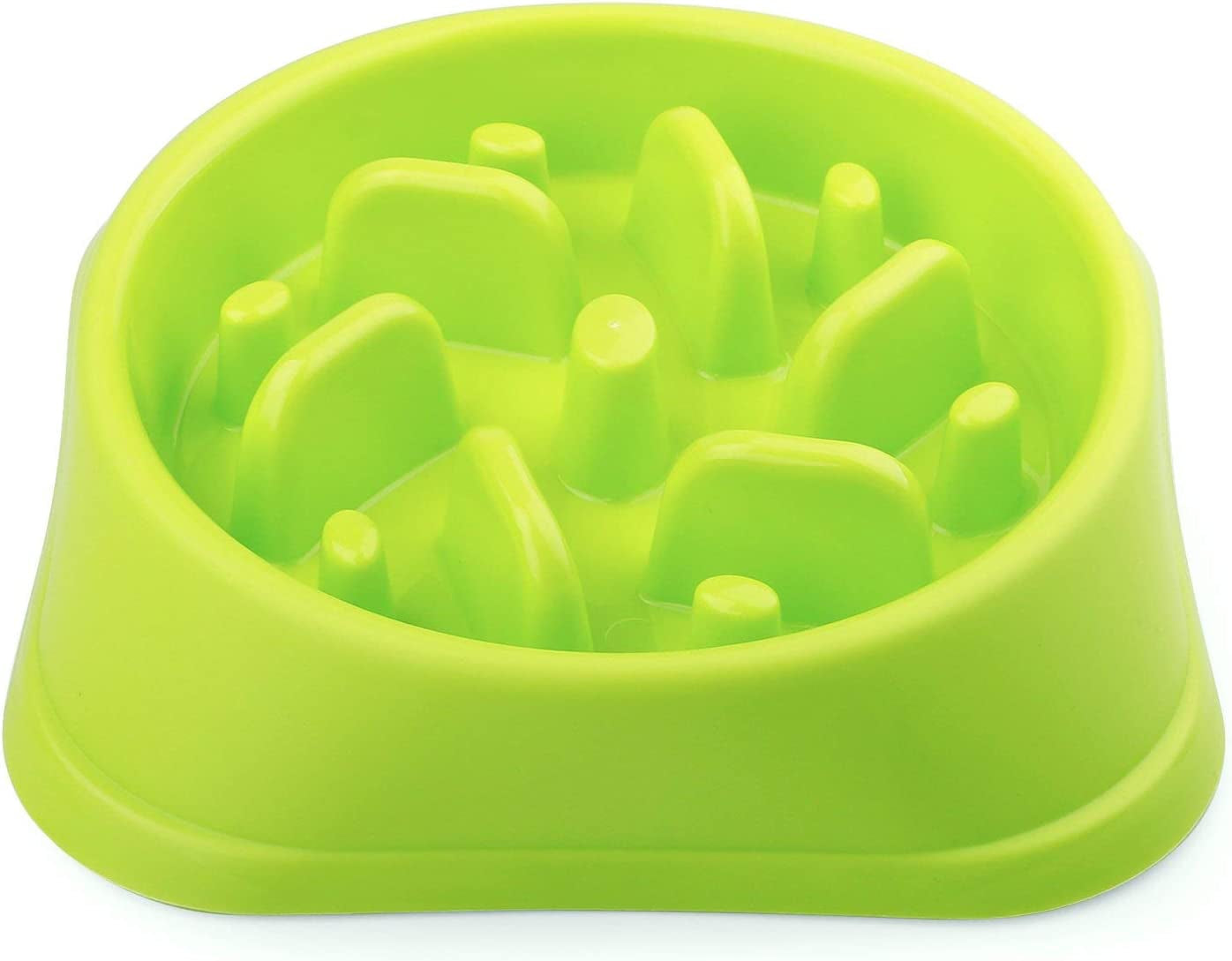 Eco-Friendly Slow Feeder Dog Bowl - Non-Toxic Design for Healthy Eating (Size S-M, Green)