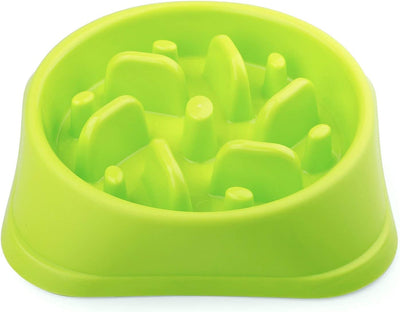 Eco-Friendly Slow Feeder Dog Bowl - Non-Toxic Design for Healthy Eating (Size S-M, Green)