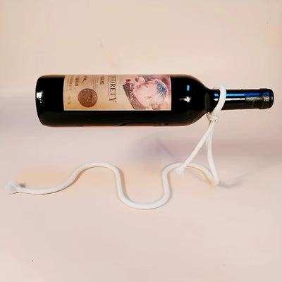 Magical Floating Chain Wine Bottle Holder – Gravity-Defying Suspension Wine Rack for 1 Bottle | Eye-Catching Bar, Kitchen & Home Décor Display Stand