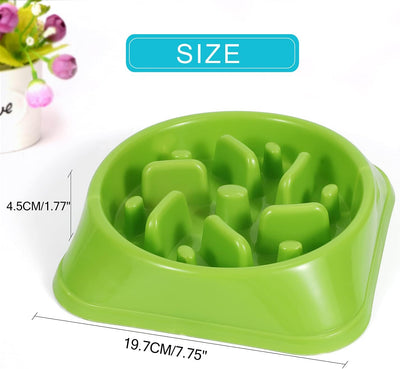 Eco-Friendly Slow Feeder Dog Bowl - Non-Toxic Design for Healthy Eating (Size S-M, Green)
