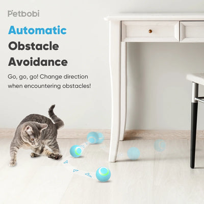 Automatic Rolling Interactive Cat Toy Ball - USB Rechargeable with LED Light for Indoor Play, Green