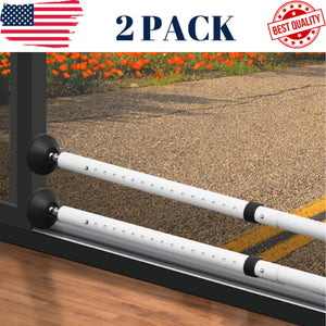 Door Security Bar Lock Entry Barricade Reinforcement Burglar Safety Stopper-2Pck