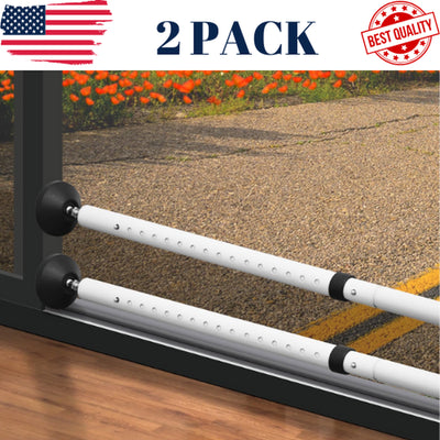 Door Security Bar Lock Entry Barricade Reinforcement Burglar Safety Stopper-2Pck